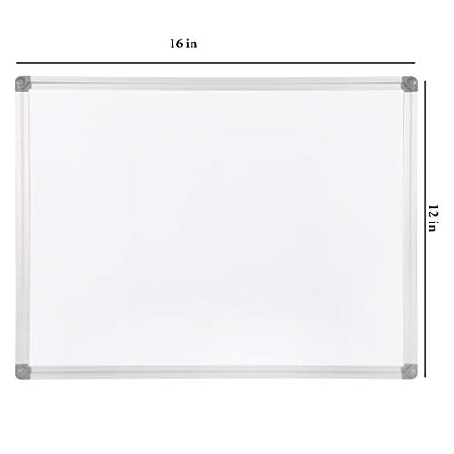 Welmors Office Magnetic White Board, Small Dry Erase Board 12'' x 16'', Aluminium