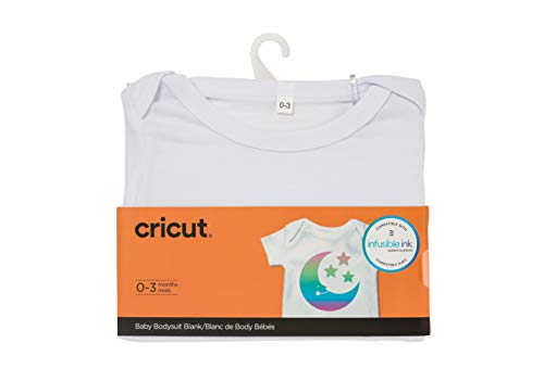 Cricut White Baby Bodysuit, 0 – 3 Months, Blanks Infusible Ink, 0-3