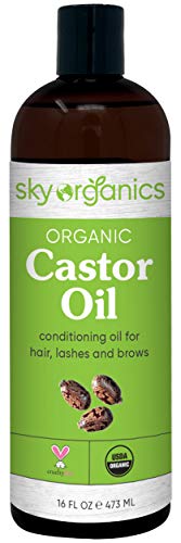 Castor Oil USDA Organic Cold-Pressed (16oz) 100% Pure Hexane-Free Castor Oil