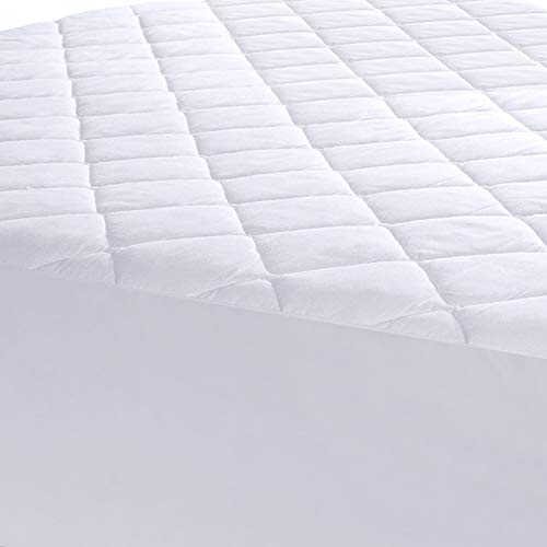Utopia Bedding Quilted Fitted Mattress Pad (Twin) - Mattress Cover Stretches up to 16 Inch
