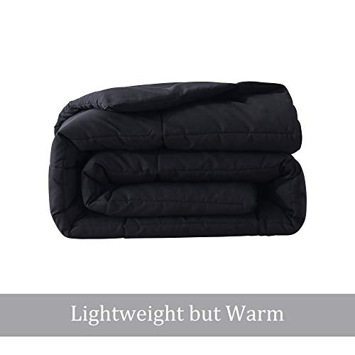ELNIDO QUEEN All-Season Black Down Alternative Quilted Comforter- Corner Duvet