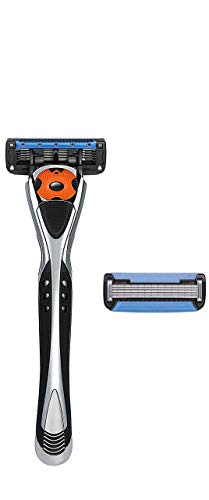 Amazon Brand - Solimo 5-Blade MotionSphere Razor for Men with Dual Lubrication