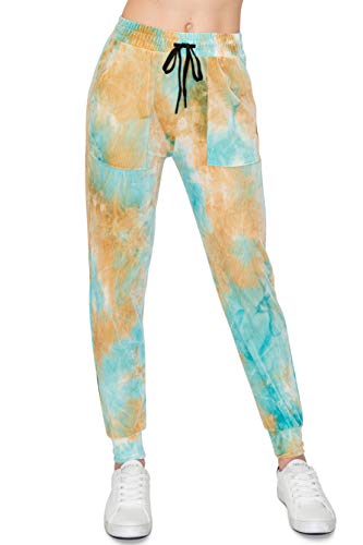 ALWAYS Women's Ribbed Tie Dye Jogger Pants - Rib Knit Active