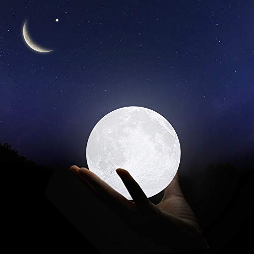 Moon Lamp 3D Printing Moon Light with Stand &Touch Control and USB Rechargeable