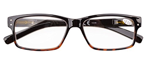 Eyekepper 5-Pack Spring Hinges Vintage Reading Glasses Men Includes Sunshine Readers