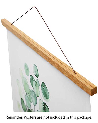 Magnetic Poster Frame Hanger, Natural Teak, Poster Hanger for Photos, Pictures