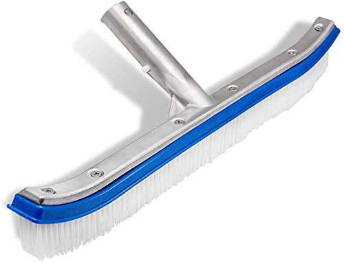 Swimming Pool Wall & Tile Brush ,18" Polished Aluminum Back Cleaning Brush Head