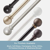 Kenney Chelsea 5/8" Standard Decorative Window Curtain Rod, 28-48", Black