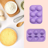 New 2 Pack 6-Cavity Semi Sphere Silicone Mold, Baking Mold for Making Hot Chocolate Bomb, Cake, Jelly, Dome Mousse