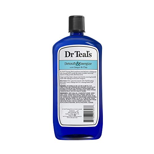Dr Teal's Foaming Bath with Pure Epsom Salt, Detoxify & Energize with Ginger & Clay