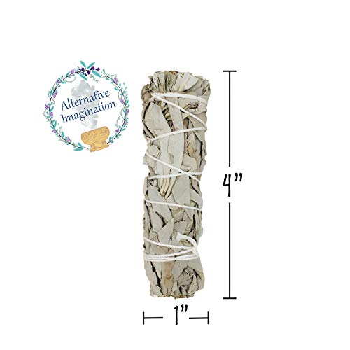 Premium California White Sage 4 Inch Smudge Sticks - 3 Pack. Use for Home Cleansing