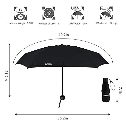 Yoobure Small Mini Umbrella with Case Light Compact Design Perfect