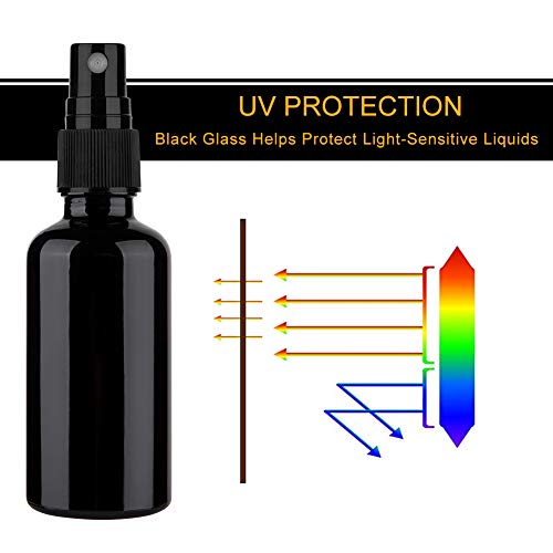 2oz Glass Spray Bottles for Essential Oils, Small Black Spray Bottle, Fine Mist Spray