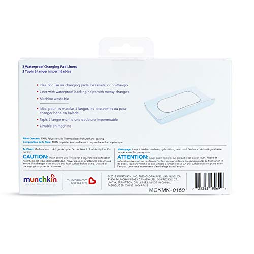 Munchkin Waterproof Changing Pad Liners, 3 Count