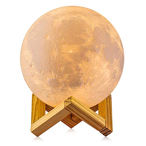 Moon Lamp 3D Printing Moon Light with Stand &Touch Control and USB Rechargeable