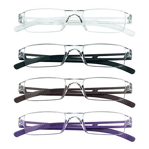 4 Pairs Reading Glasses, Blue Light Blocking Glasses, Computer Reading Glasses