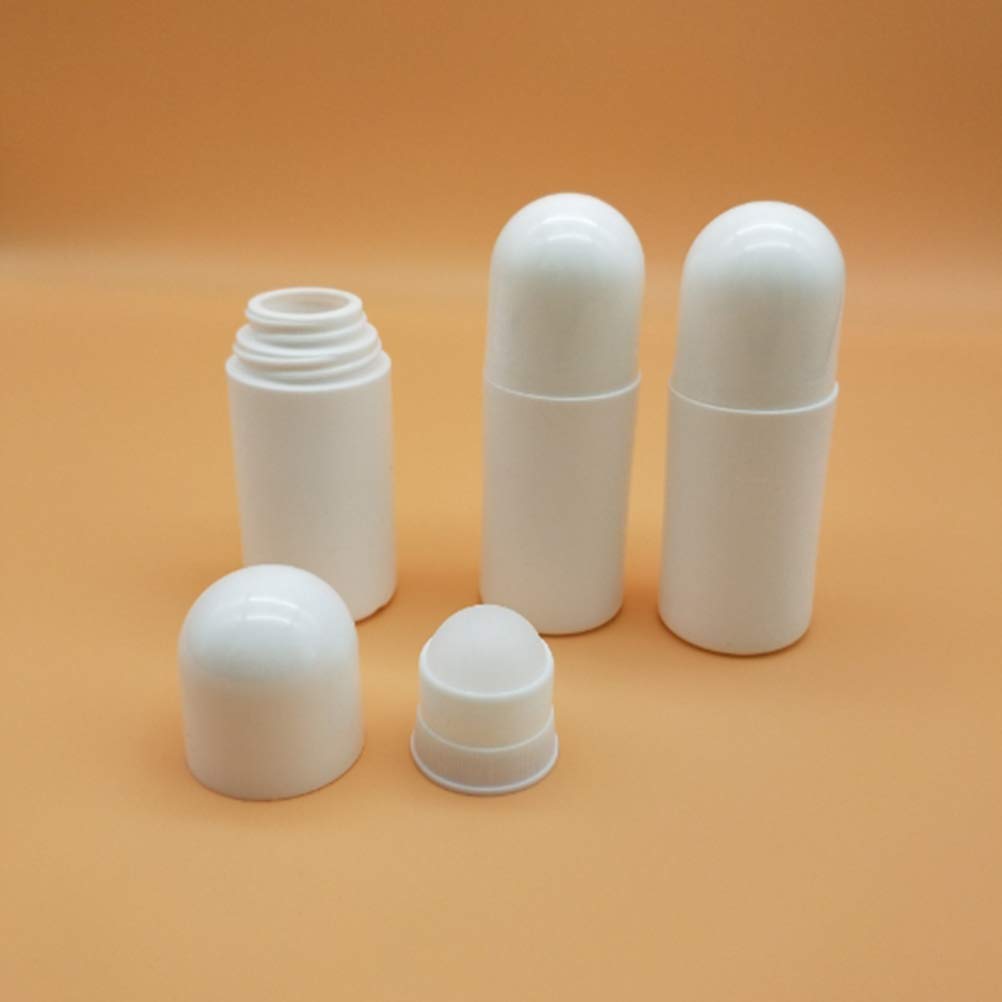 SUPVOX 10PCS Plastic Roller Bottles Empty Refillable Roll on Bottles for Essential Oil Perfume Serum Cosmetics Lotion with Plastic Roller Ball 50ML (White)