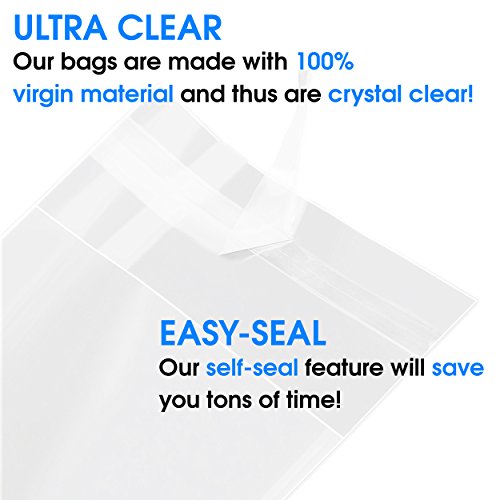 Pack It Chic - 6” X 9” (200 Pack) Clear Resealable Cellophane Cello Bags