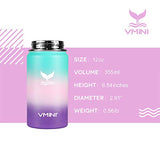 Vmini Water Bottle with Straw, Kids Water Bottle with Wide Rotating Handle Straw Lid