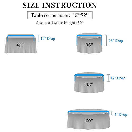 TCBESTO Aqua Blue Table Runner 12"x72" Sequin Table Runners Sparkly Glitter Metallic