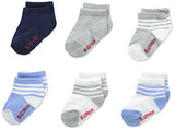 Hanes Boys' Toddler Crew Non-Skid Socks, Assorted, 6-12 Months