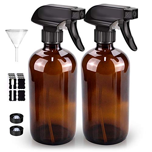 Glass Spray Bottle, Bontip Amber Glass Spray Bottle Set & Accessories