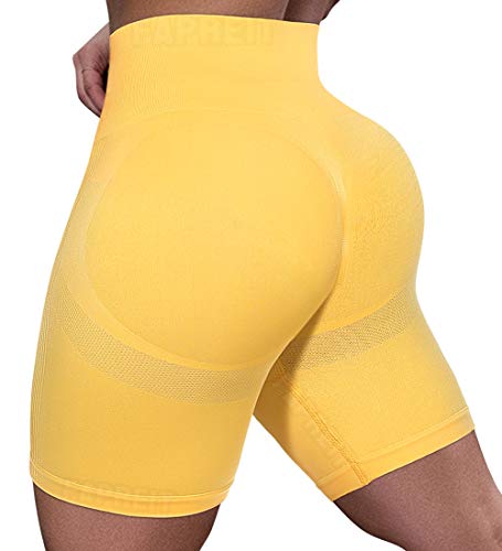 Fapreit Women's Scrunch Booty Ruched Butt Lifting Vital Seamless Workout Biker Yoga