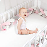 EIH Crib Bed Bumper,Soft Knotted Sides Protector Infant Cot Rails Newborn Gift