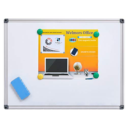 Welmors Office Magnetic White Board, Small Dry Erase Board 12'' x 16'', Aluminium