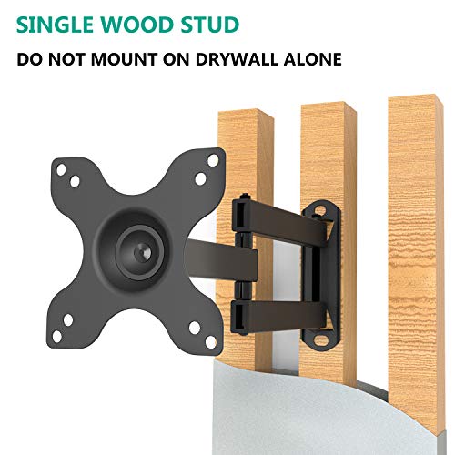 WALI TV Wall Mount Articulating LCD Monitor Full Motion 15 inch Extension Arm Tilt Swivel