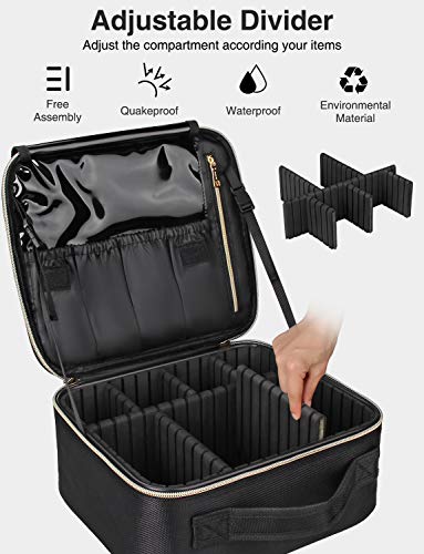 MONSTINA Makeup Train Cases Professional Travel Makeup Bag Cosmetic Cases