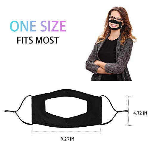 Gomust No Fog Clear Face Mask-Reusable Adjustable Nose Wire Washable Transparent