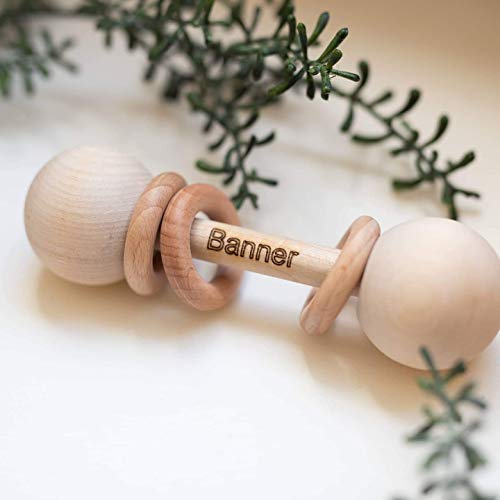 Personalized Wooden Baby Rattle