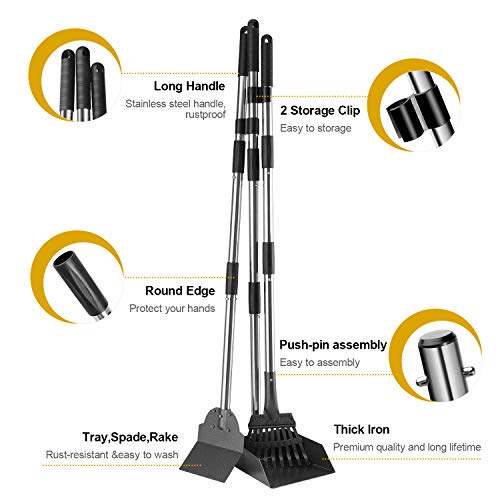 Niubya Dog Pooper Scooper, Extra Large Poop Scooper for Large and Small Dogs