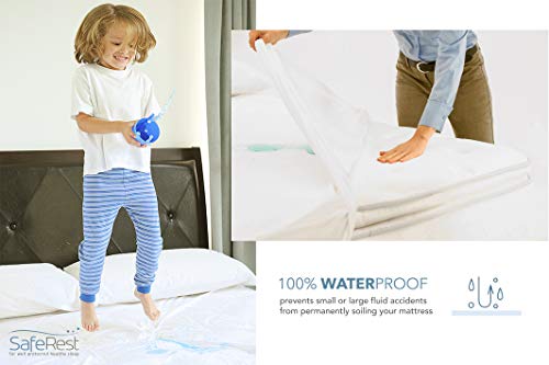 SafeRest Twin Size Premium Hypoallergenic Waterproof Mattress Protector - Vinyl Free