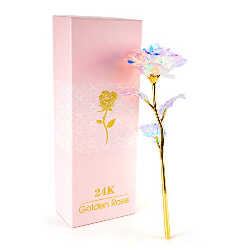 24K Colorful Rose Artificial Flower Unique Gifts Valentine's Day Thanksgiving Mother's Day
