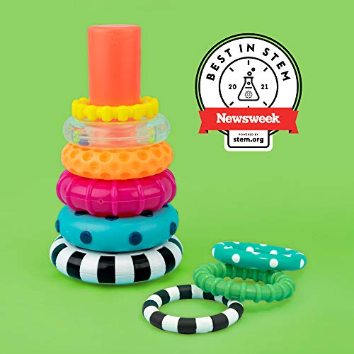 Sassy Stacks of Circles Stacking Ring STEM Learning Toy, 9 Piece Set, Age 6+ Months