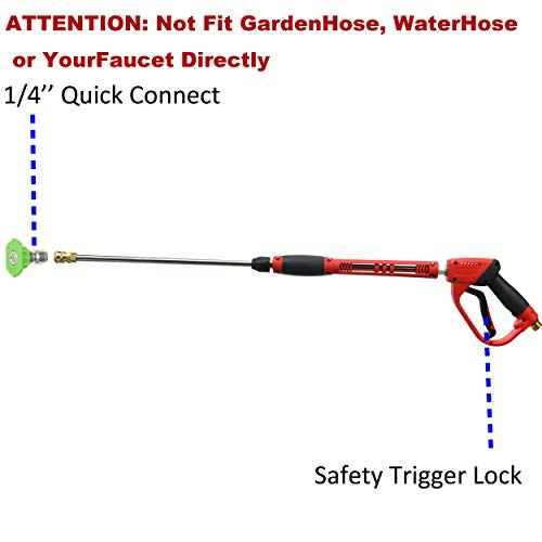 Tool Daily Deluxe Pressure Washer Gun, with Replacement Wand Extension, 5 Nozzle Tip