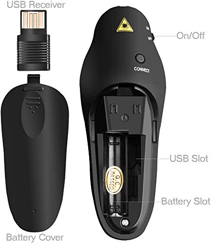 BEBONCOOL RF 2.4GHz Wireless Presenter Remote Presentation USB Control