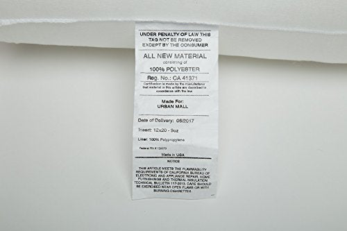 Foamily 4 Pack - 12" x 20" Premium Hypoallergenic Lumbar Stuffer Pillow Inserts Sham