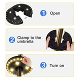 OYOCO Warm White Patio Umbrella Light 3 Brightness Modes Cordless 28 LED Lights
