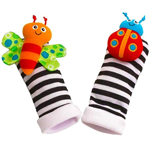 Blige SMTF Cute Animal Soft Baby Socks Toys Wrist Rattles and Foot Finders