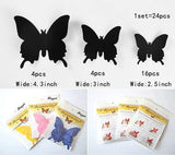 24pcs 3D Butterfly Removable Mural Stickers Wall Stickers Decal for Home and Room Decor
