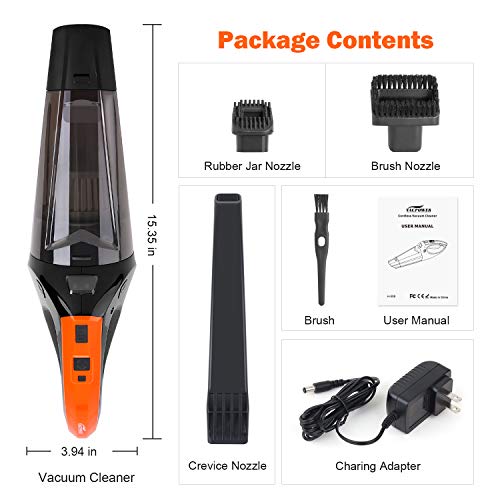 VACPOWER Handheld Vacuum Cleaner Cordless, Portable Hand Vacuum Powered