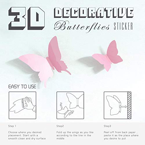 24pcs 3D Butterfly Removable Mural Stickers Wall Stickers Decal for Home and Room Decor