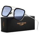 Tony Stark Sunglasses Vintage Square Metal Frame Eyeglasses for Men Women