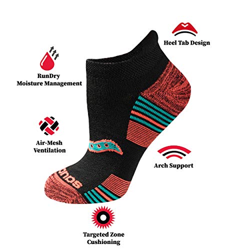 Saucony Women's Performance Heel Tab Athletic Socks (8 & 16, Assorted Darks (8 Pairs)