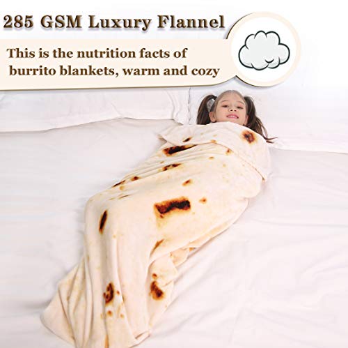 mermaker Burritos Tortilla Blanket 2.0 Double Sided 47 inches for Adult and Kids