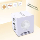 Moon Lamp 3D Printing Moon Light with Stand &Touch Control and USB Rechargeable
