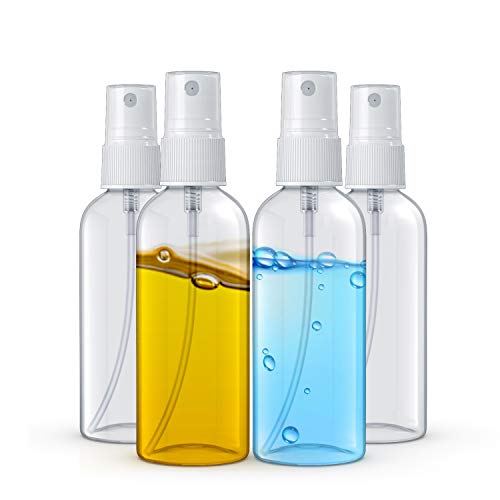 Asombrose 2 oz/60ml Small Spray Bottle Pack of 4 for Cleaning Solutions, Essential Oils